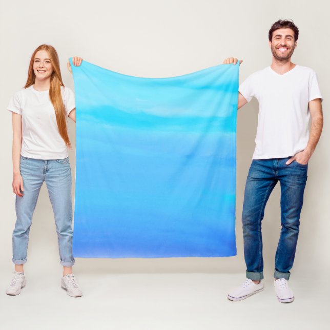 Blue as the Sky Abstract Art  Fleece Blanket (In Situ)