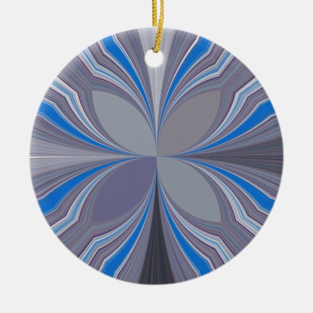 Blue Ash Gray Polka Dot Texture Art Print Ceramic Ornament (Front)