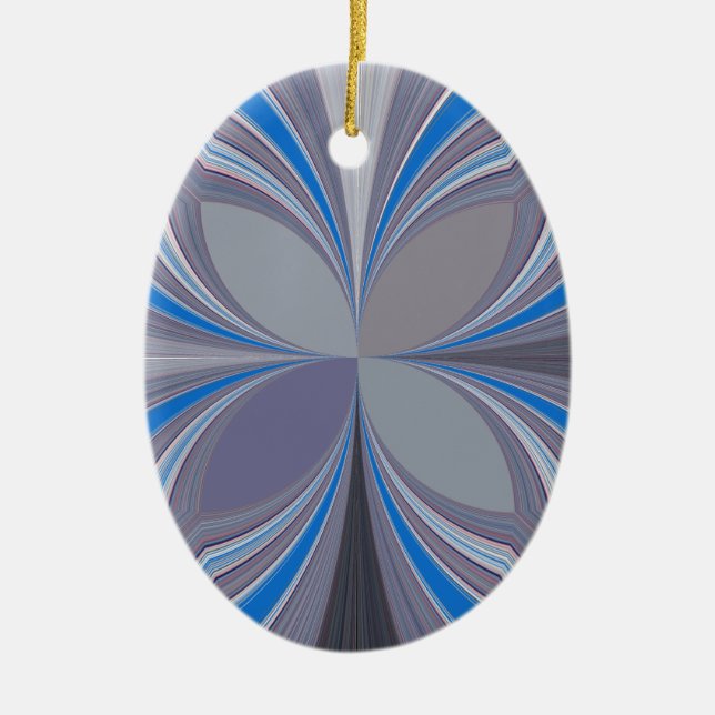 Blue Ash Gray Polka Dot Texture Art Print Ceramic Ornament (Front)