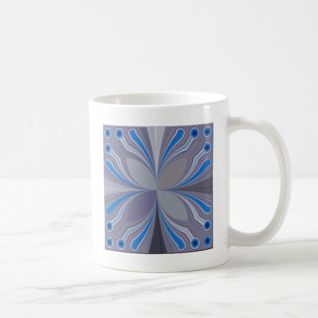 Blue Ash Gray Polka Dot Texture Art Print Coffee Mug (Right)