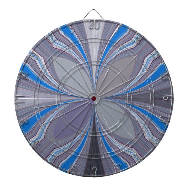 Blue Ash Gray Polka Dot Texture Art Print Dartboard With Darts (Front)