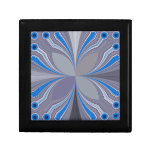 Blue Ash Gray Polka Dot Texture Art Print Jewelry Box