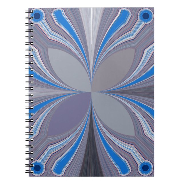 Blue Ash Gray Polka Dot Texture Art Print Notebook (Front)