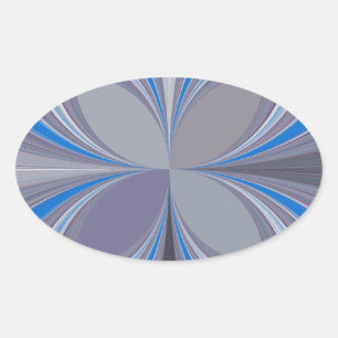 Blue Ash Gray Polka Dot Texture Art Print Oval Sticker