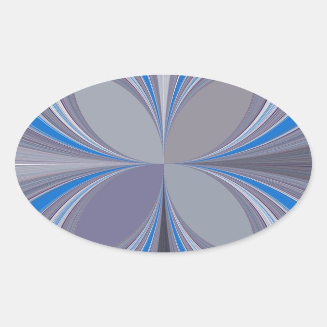 Blue Ash Gray Polka Dot Texture Art Print Oval Sticker (Front)