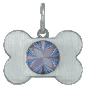 Blue Ash Gray Polka Dot Texture Art Print Pet Name Tag