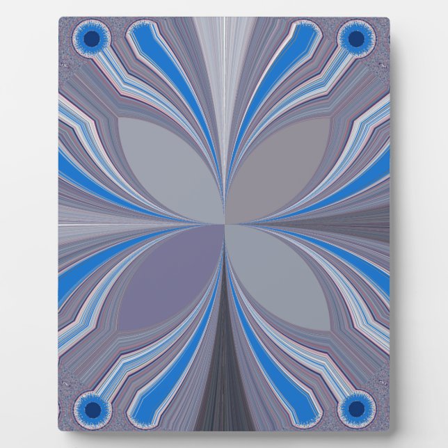 Blue Ash Gray Polka Dot Texture Art Print Plaque (Front)