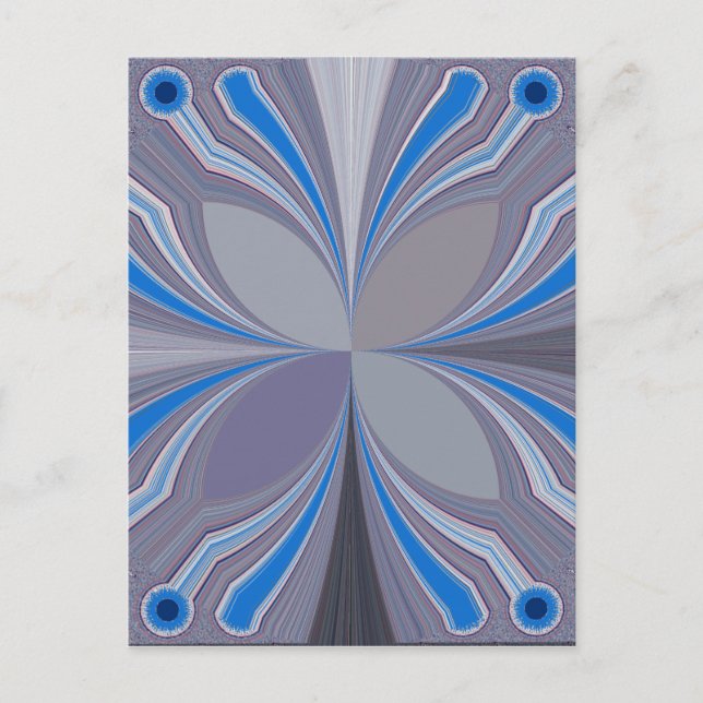 Blue Ash Gray Polka Dot Texture Art Print Postcard (Front)