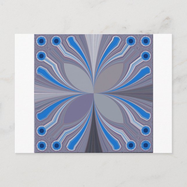 Blue Ash Gray Polka Dot Texture Art Print Postcard (Front)