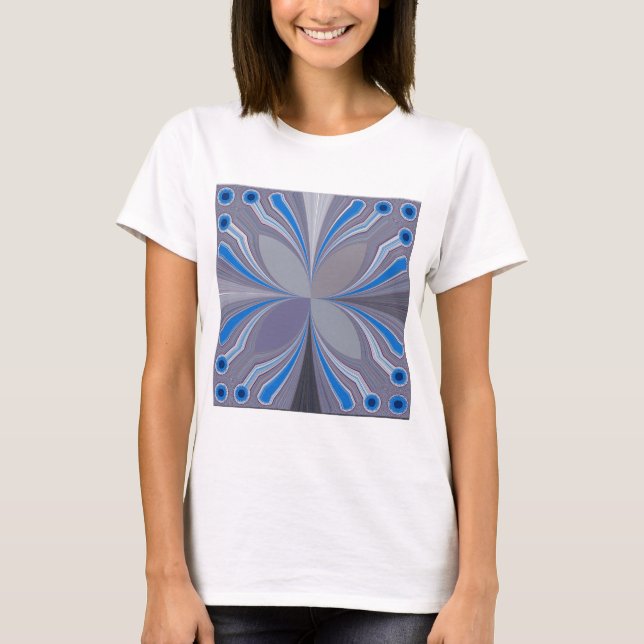 Blue Ash Gray Polka Dot Texture Art Print T-Shirt (Front)