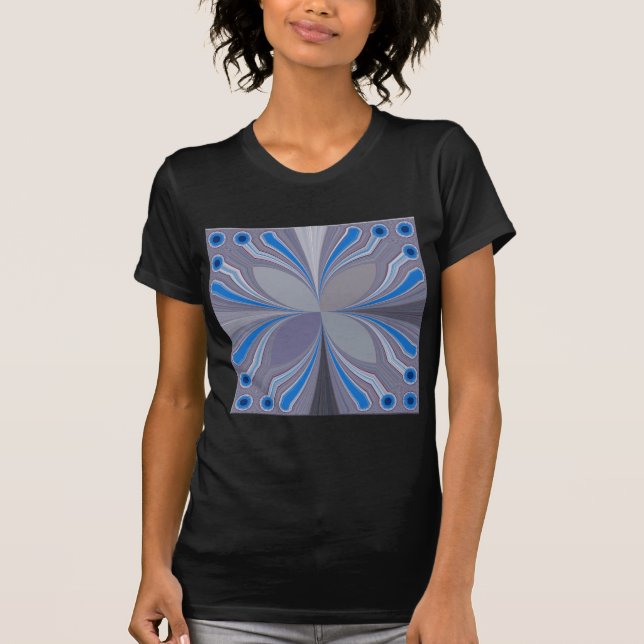 Blue Ash Gray Polka Dot Texture Art Print T-Shirt (Front)