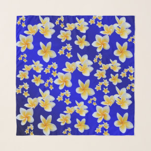 blue,asian, yellow, white, bloom, bright, gold, fl scarf