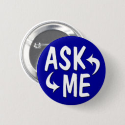 Blue Ask Me Button / Arrows | Zazzle