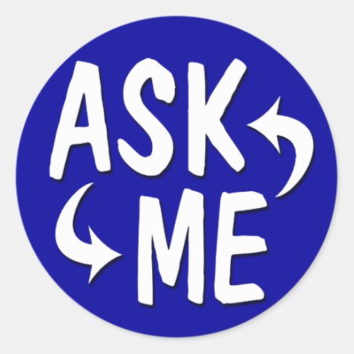 Blue Ask Me Stickers