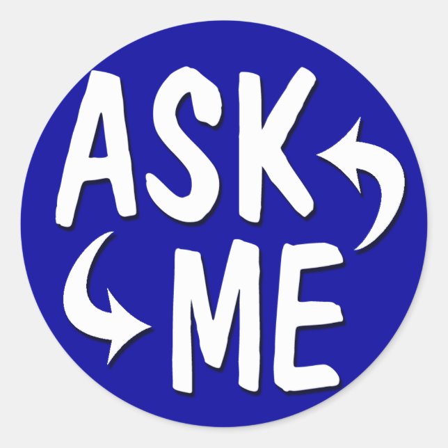 Blue Ask Me Stickers (Front)