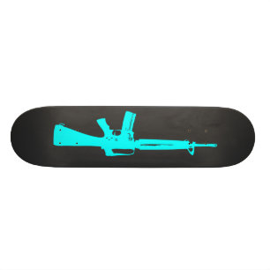 Blue Assault Rifle Skateboard Deck