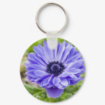 Blue Aster Flower Keychain