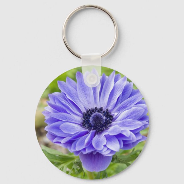 Blue Aster Flower Keychain (Front)