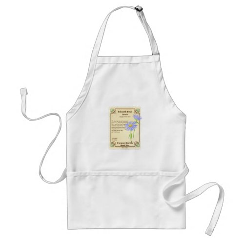 Blue Aster Seed Packet Adult Apron