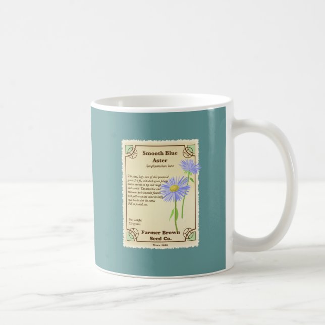 Blue Aster Seed Packet Coffee Mug (Right)