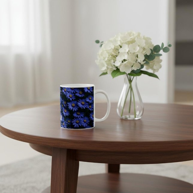 Blue Asters Floral pattern  Coffee Mug (Creator Uploaded)