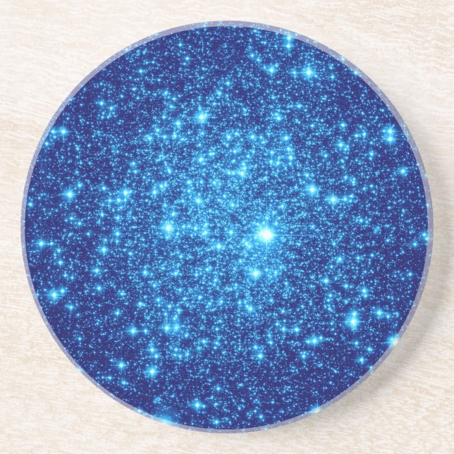 Blue Astral Glitter Sandstone Coaster (Front)