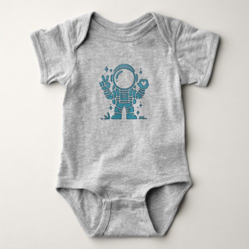 Blue Astronaut is sending love Baby Bodysuit