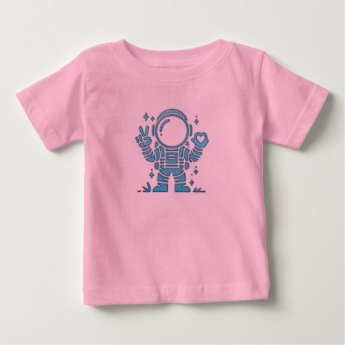 Blue Astronaut is sending love Baby T_Shirt