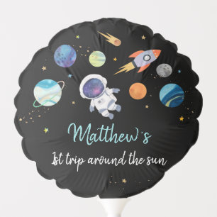 Blue Astronaut Outer Space Birthday Balloon