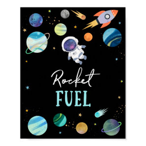Blue Astronaut Rocket Fuel Birthday Sign