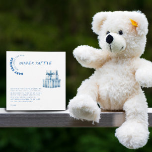 Blue atercolor minimalist baby shower boy enclosure card