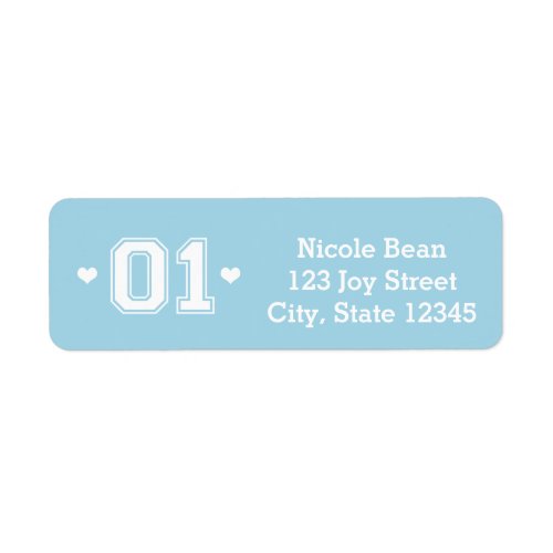 Blue Athletic 01 1st Birthday Address Labels