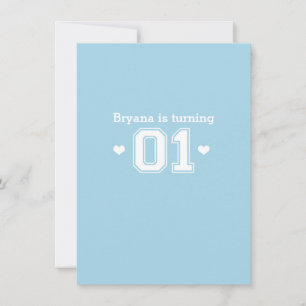 Blue Athletic 01 1st Birthday Shower Invitation