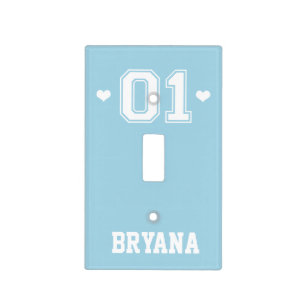 Blue Athletic 01 Sporty Girls Light Switch Cover