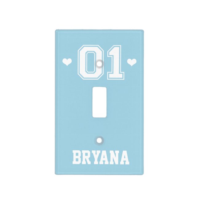 Blue Athletic 01 Sporty Girls Light Switch Cover (Front)