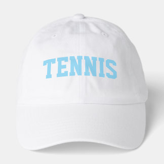 Blue Athletic TENNIS Text Summer White Background Hat
