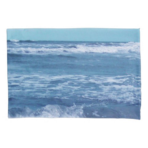 Blue Atlantic Ocean Sky White Cap Waves Pillow Case