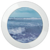 Blue Atlantic Ocean With Waves Puffy Clouds USB Charging Station (Front)