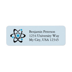 Blue Atom Design Return Address Labels