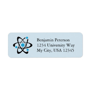 Blue Atom Design Return Address Labels