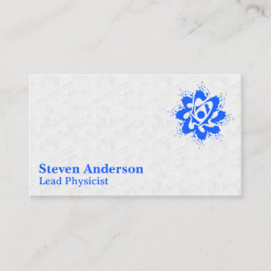 Blue Atom Logo Science Physics Business Card