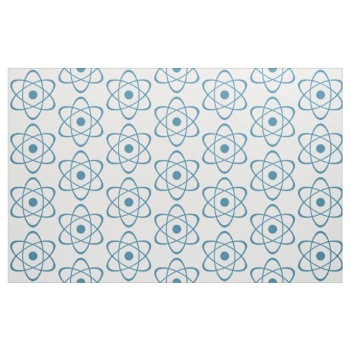 Blue Atom Symbol Fabric