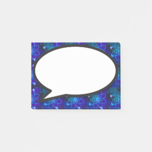 Blue Atomic Structure Speech Bubble Science Post-it Notes