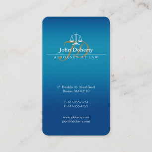 Blue Attorney at Law   Classy Scales of Justice Business Card