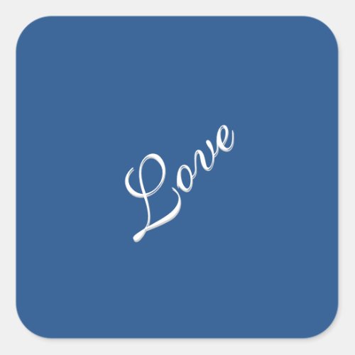 Blue Attractive Calligraphy Love Wedding  Square Sticker