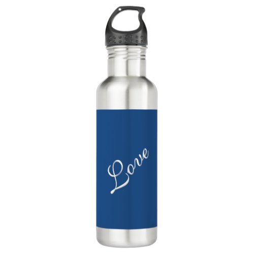 Blue Attractive Calligraphy Love Wedding  Stainless Steel Water Bottle