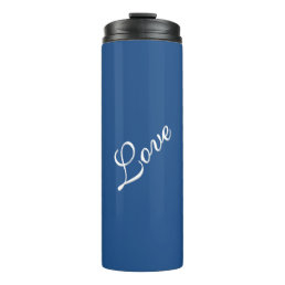 Blue Attractive Calligraphy Love Wedding  Thermal Tumbler