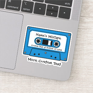 Blue Audio Cassette Tape Sticker