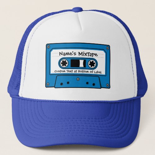 Blue Audio Cassette Tape Trucker Hat