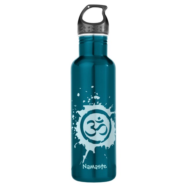 Blue Aum Organic Planet Custom Stainless Steel Water Bottle (Front)